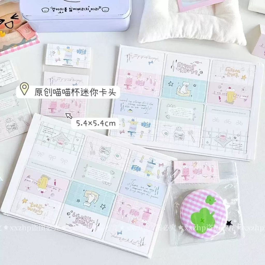 

[HT03] Hang Tag Alas Packing Photo Card Motif Kucing Meow Lucu 5,4x5,4cm