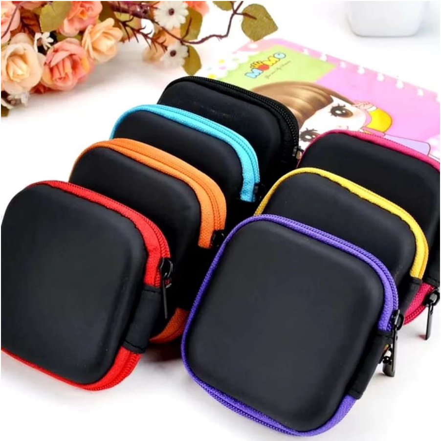 Dompet Travel Headset Kabel Mini (7x7x3cm) - Dompet Organizer Multifungsi Dompet Charger Headset