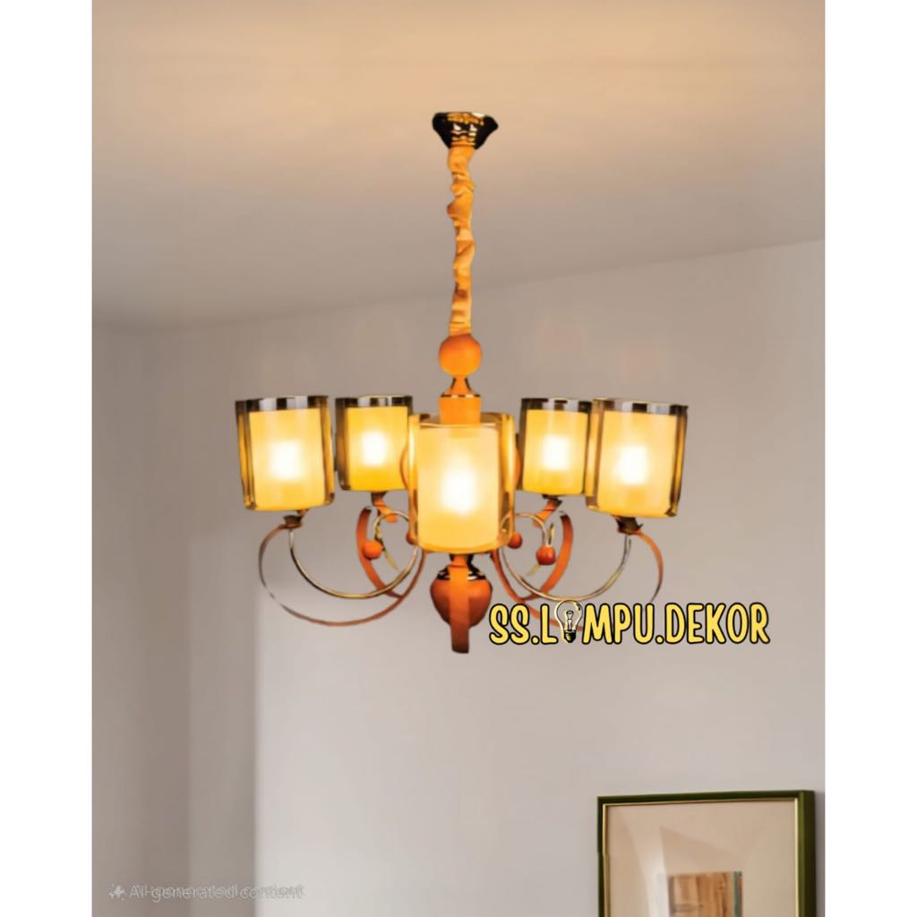 Lampu Hias Ruang Tamu, Ruang Makan modern minimalis lampu gantung cabang 5