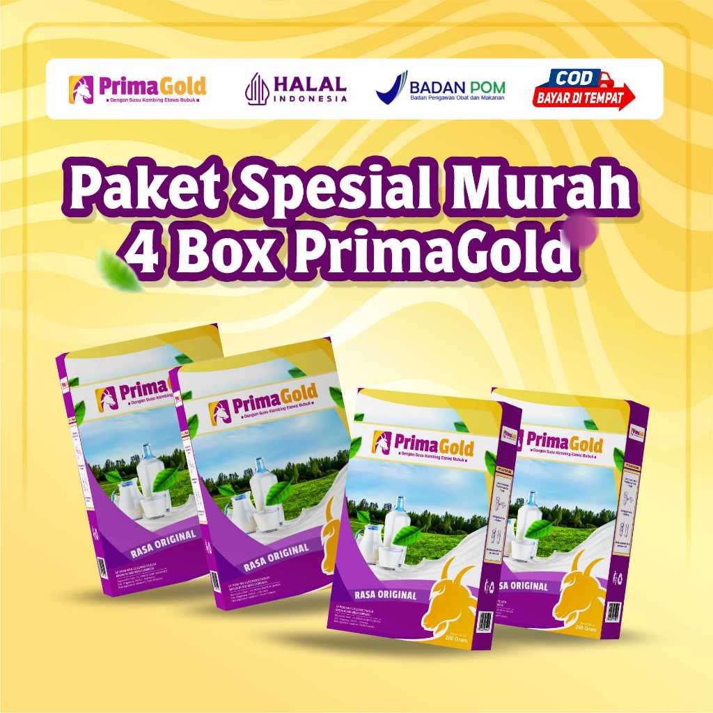 

4 BOX PRIMAGOLD SUSU ETAWA ORIGINAL PRIMA GOLD / Prima Gold Susu Kambing Etawa