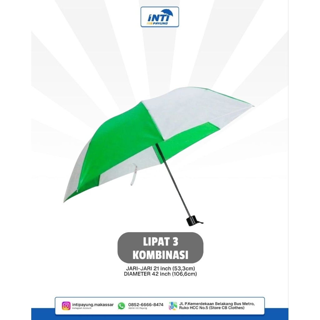 (BISA CUSTOM) PAYUNG LIPAT 3 KOMBINASI | PAYUNG CUSTOM | GROSIR PAYUNG | PAYUNG PROMOSI | SUPPLIER P