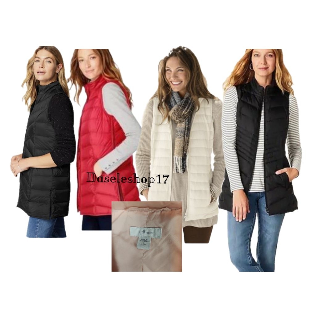 Vest j.jill wanita-rompi musim dingin