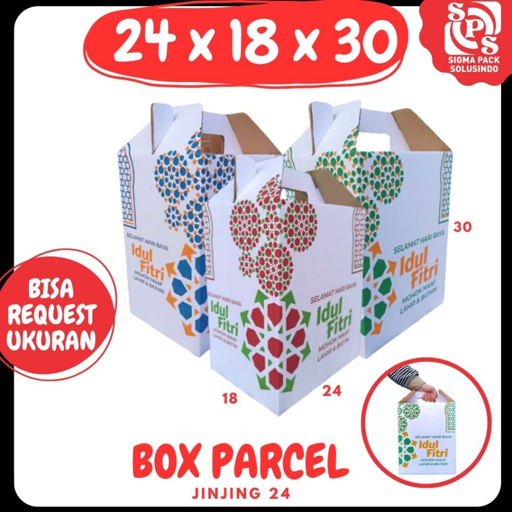 

Kardus Jinjing 24x18x30 Dus Parcel Packing/ Box Parcel / Box Lebaran/Dus Parsel Ied idul Fitri/Paket Sembako/Bingkisan sembako/hampers/eid mubarak
