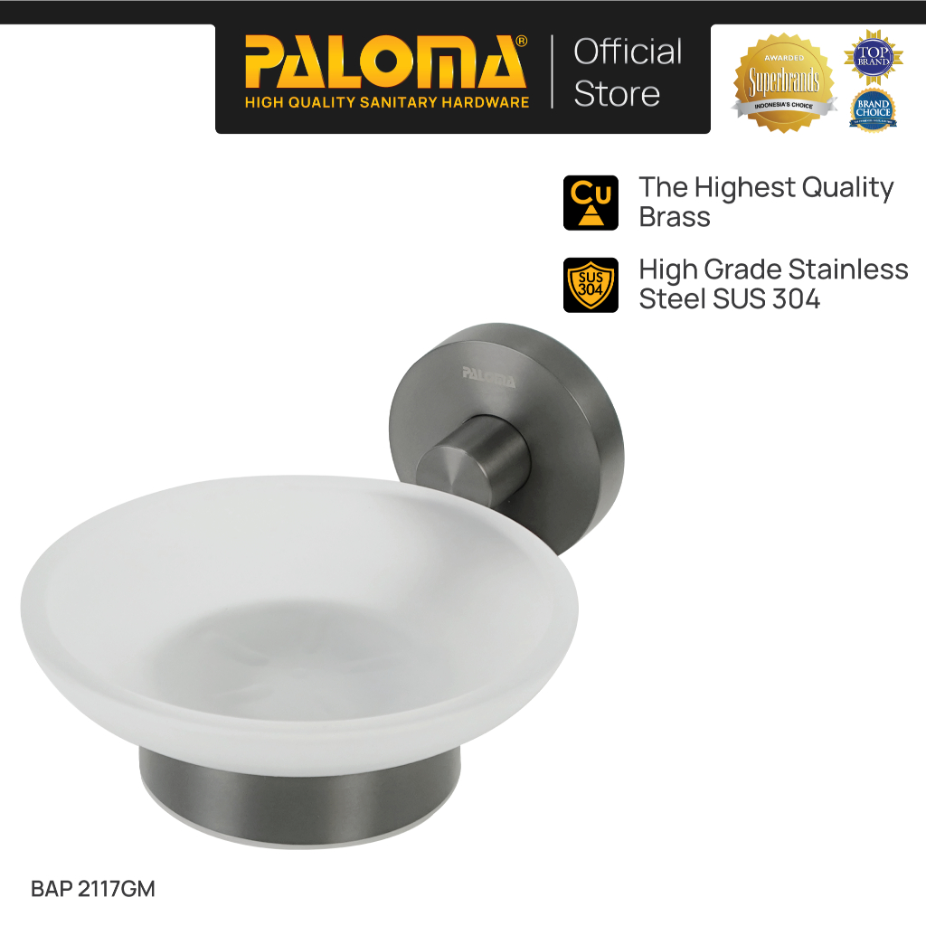 PALOMA BAP 2117GM Tempat Sabun Batang Bar Soap Dish Holder Kamar Mandi Wall Dinding  Brass Kuningan 