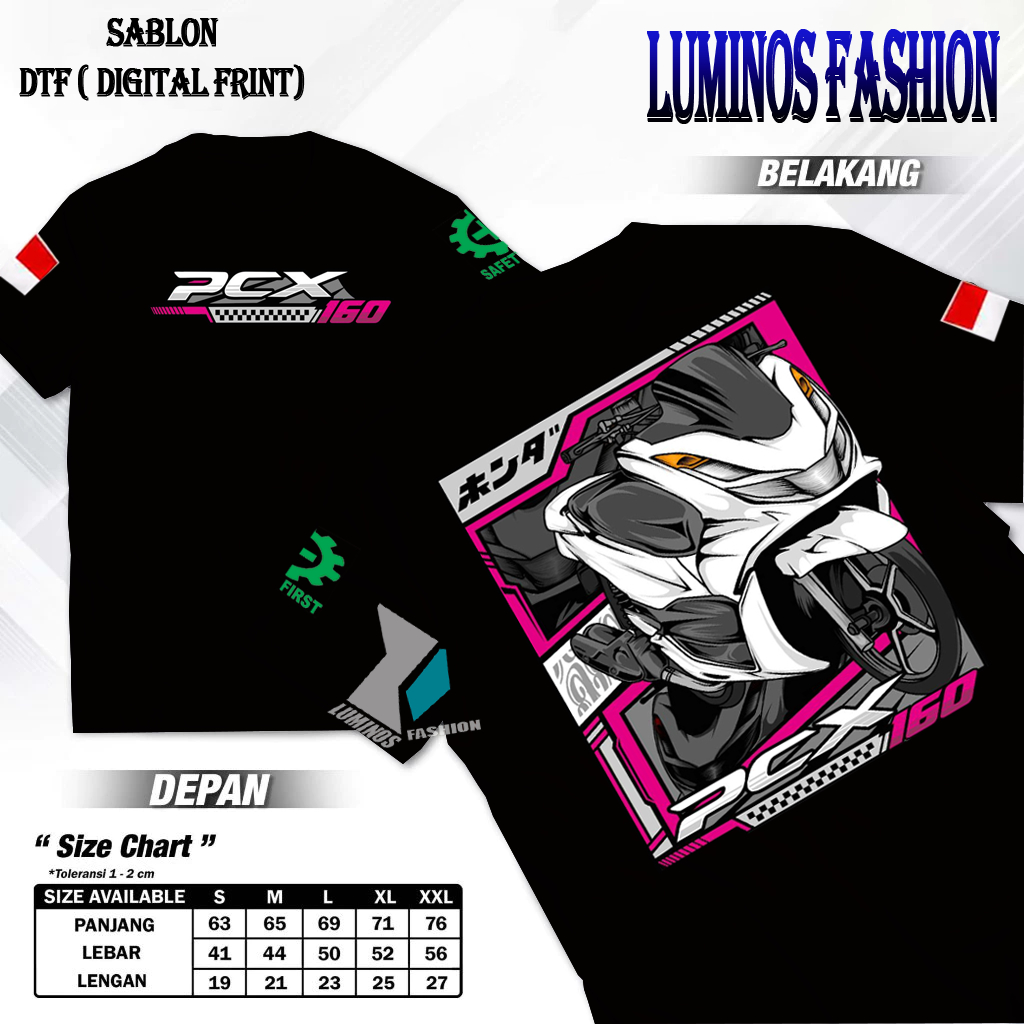 Luminos Fashion12 KAOS DISTRO MOTIF KAOS MOTOR PCX 160 KAOS HONDA PCX TERBARU BAJU PRIA DAN WANITA