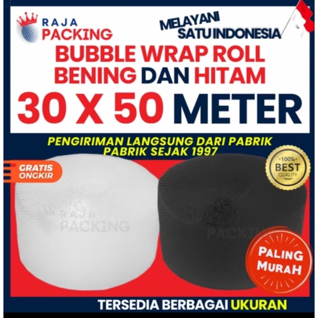 

bubble wrap roll 30cm x 50m tebal kualitas terjamin