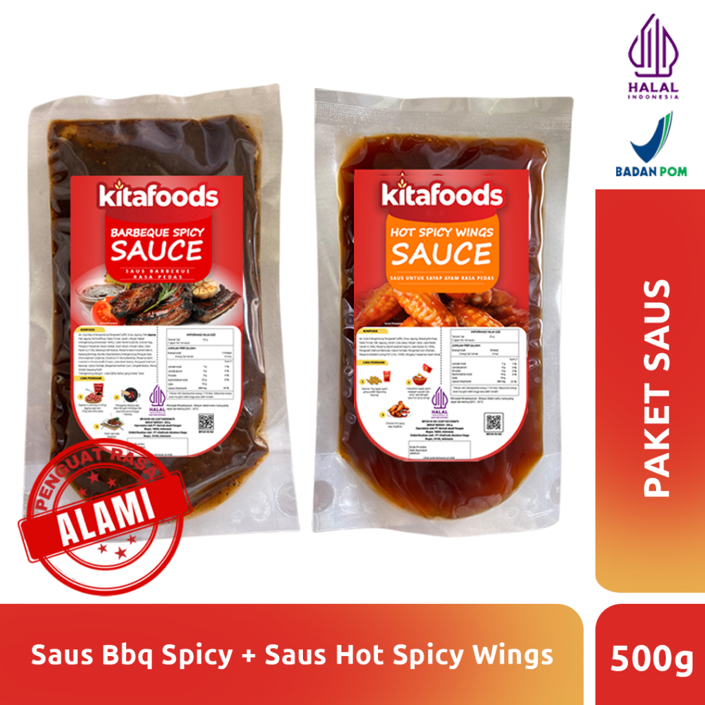 

Kitafoods Paket Mix Sauce 4 ( Hot spicy sauce 250gr + Bbq Spicy sauce 250gr) Tanpa Penguat Rasa
