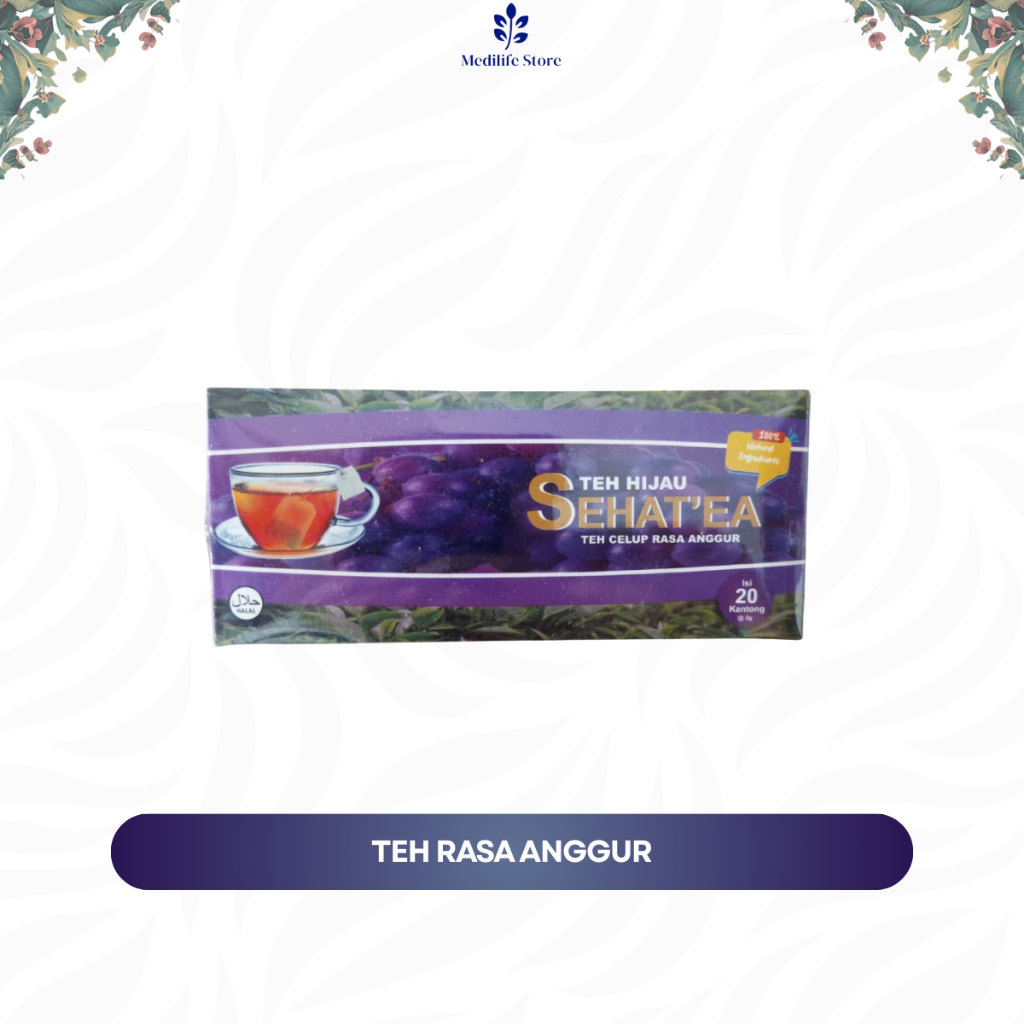 

Teh Hijau Sehat’ea Rasa Anggur – Isi 20 Kantong | Teh Alifa TehHijau SehatEa TehAnggur HerbalTeh TehHijauAlifa TehSehatEA Teh20Kantong MinumanHerbal TehRasaAnggur TehAlami SehatTeh