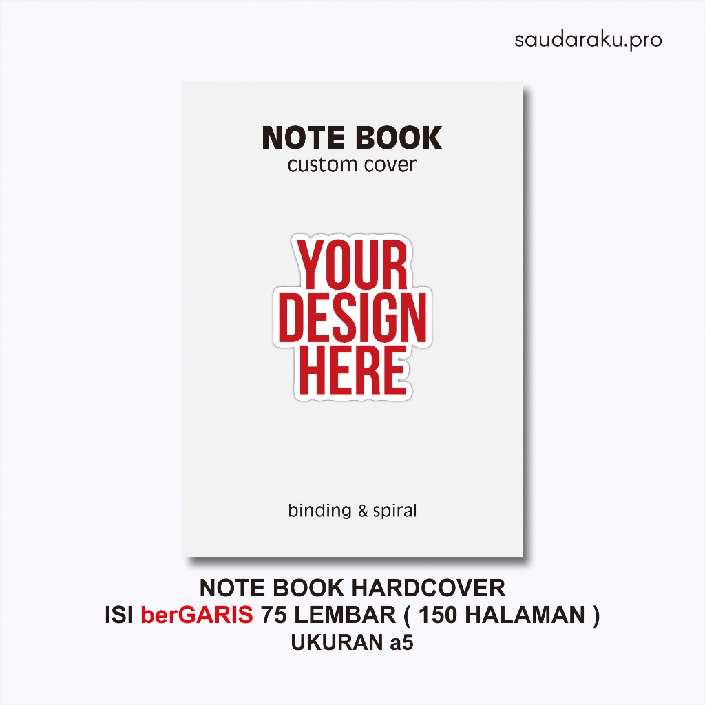 

NOTE BOOK HARDCOVER Custom design | 150 halaman hvs 75gsm bolak-balik block note | buku catatan buku spirah buku binding buku ajaib seminar kid