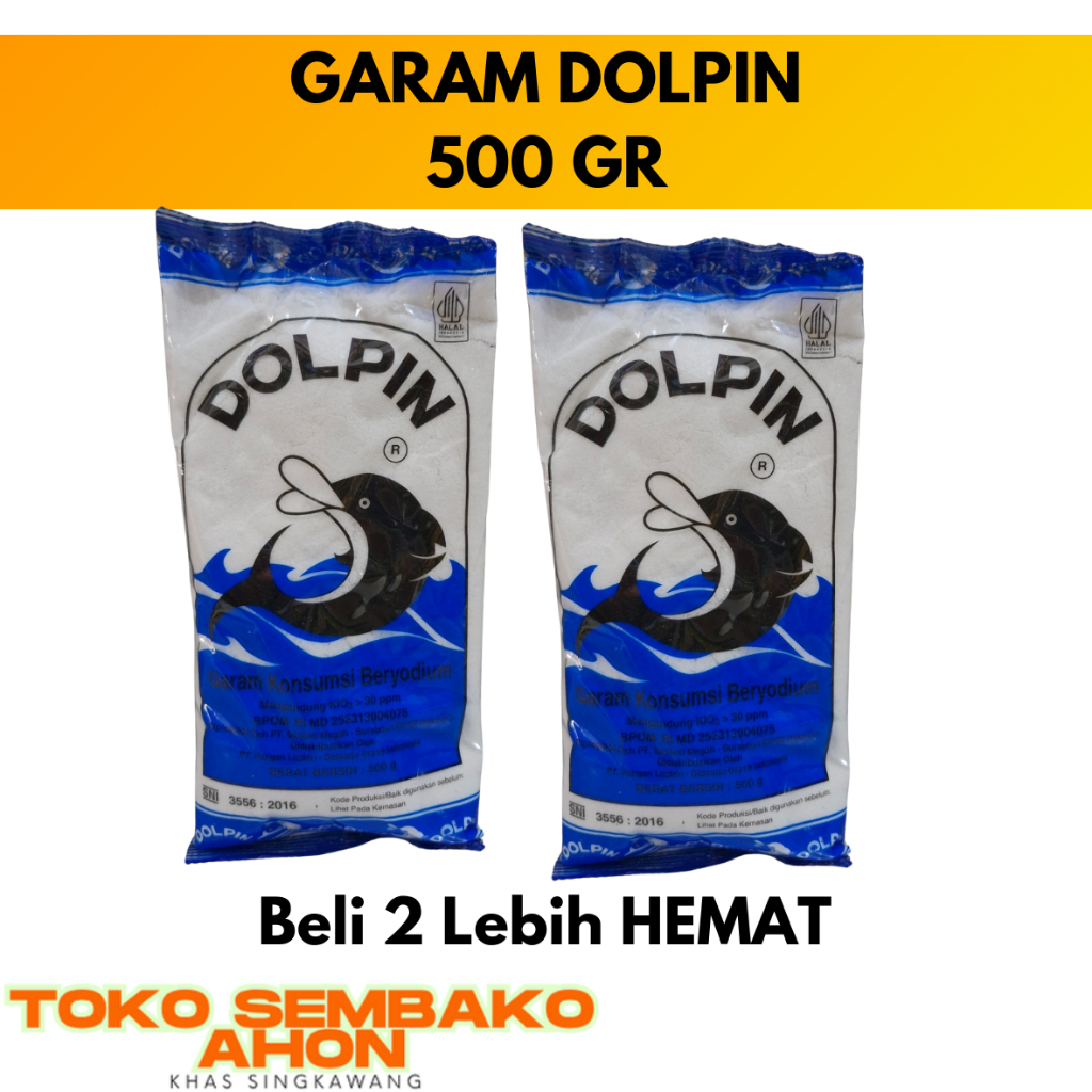 

GARAM DOLPIN 500 gr / GARAM DOLPHIN BERYODIUM / Garam Dolpin beryodium 500 gram / Garam Halus Beryodium / Garam Dapur Sehat 500g