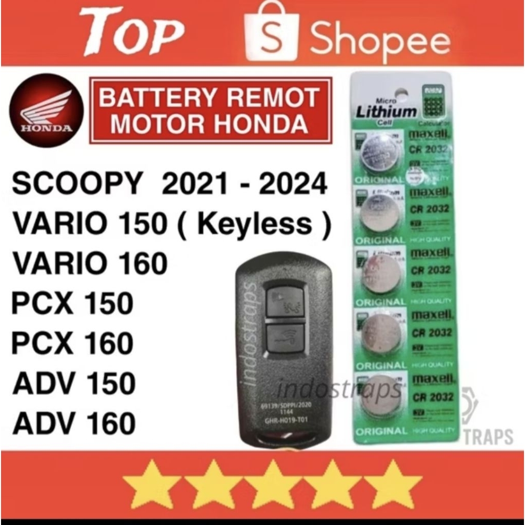 Baterai Remote PCX 150 160 VARIO 150 160 Batre Remote Kayless ADV 150 160 NEW VARIO 125 SCOOP...