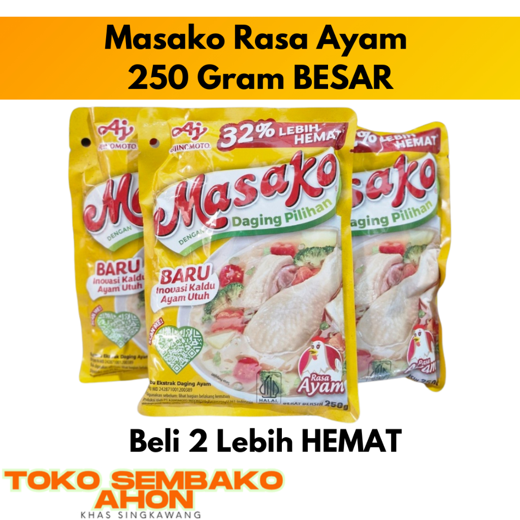

Masako Rasa Ayam 250 Gram Harga Per Pcs / MASAKO BESAR AYAM / Masako Ayam Ekonomis / Masako Bumbu Kaldu Ayam / Masako 250gr Hemat