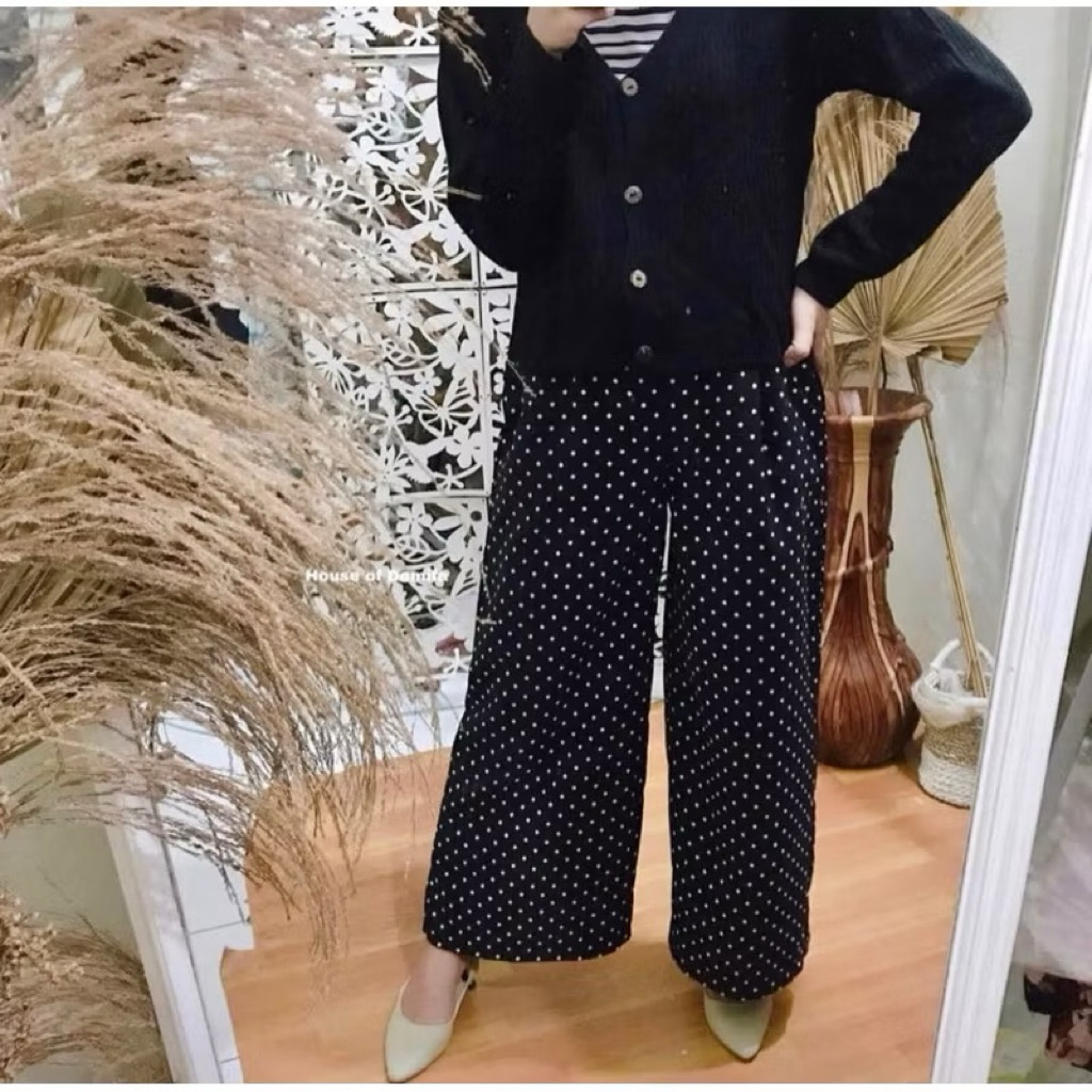 preloved celana kulot polkadot| celana polkadot| celana kulot