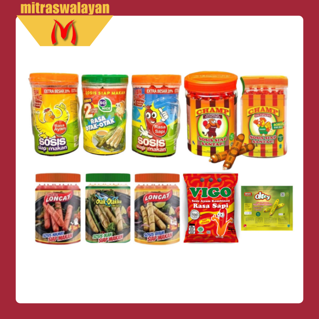 

SOSIS Kemasan Toples Tersedia Semua Merk [ So Nice, Gaga, Champ, Vigo, Okey ]
