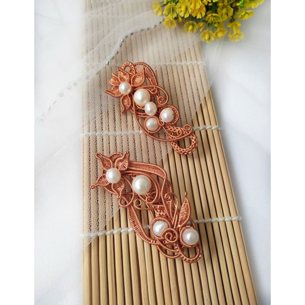 Bros mutiara air tawar | bros mutiara etnik souvenir handmade