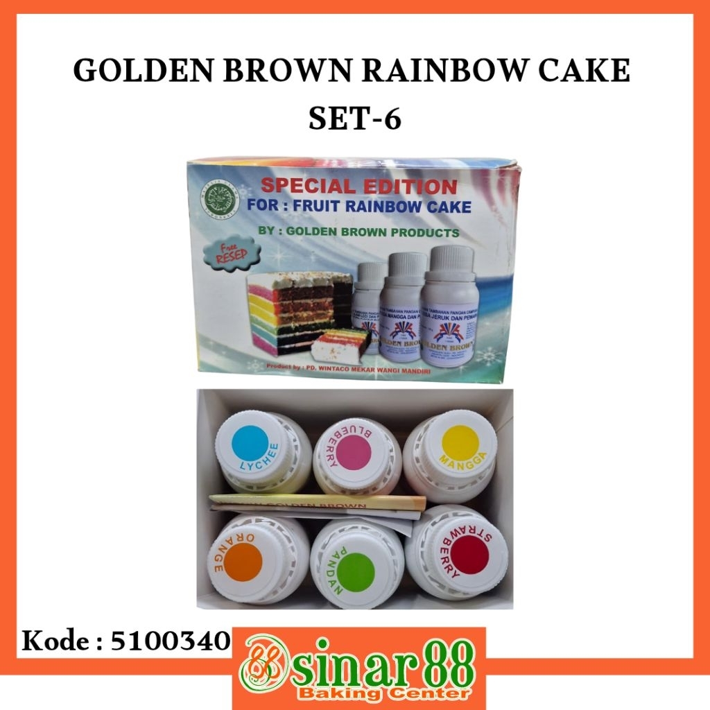 

GOLDEN BROWN RAINBOW CAKE SET-6 (100GR)