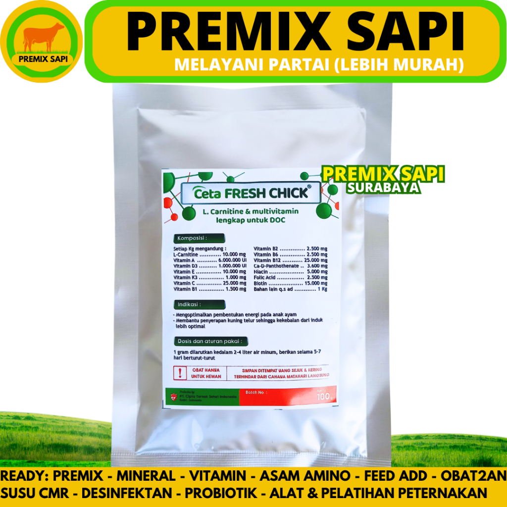 Vitamin DOC Anak Ayam CETA FRESH CHICK 100 GRAM - Vitamin Lengkap Khusus DOC & DOD Anak Ayam Bebek