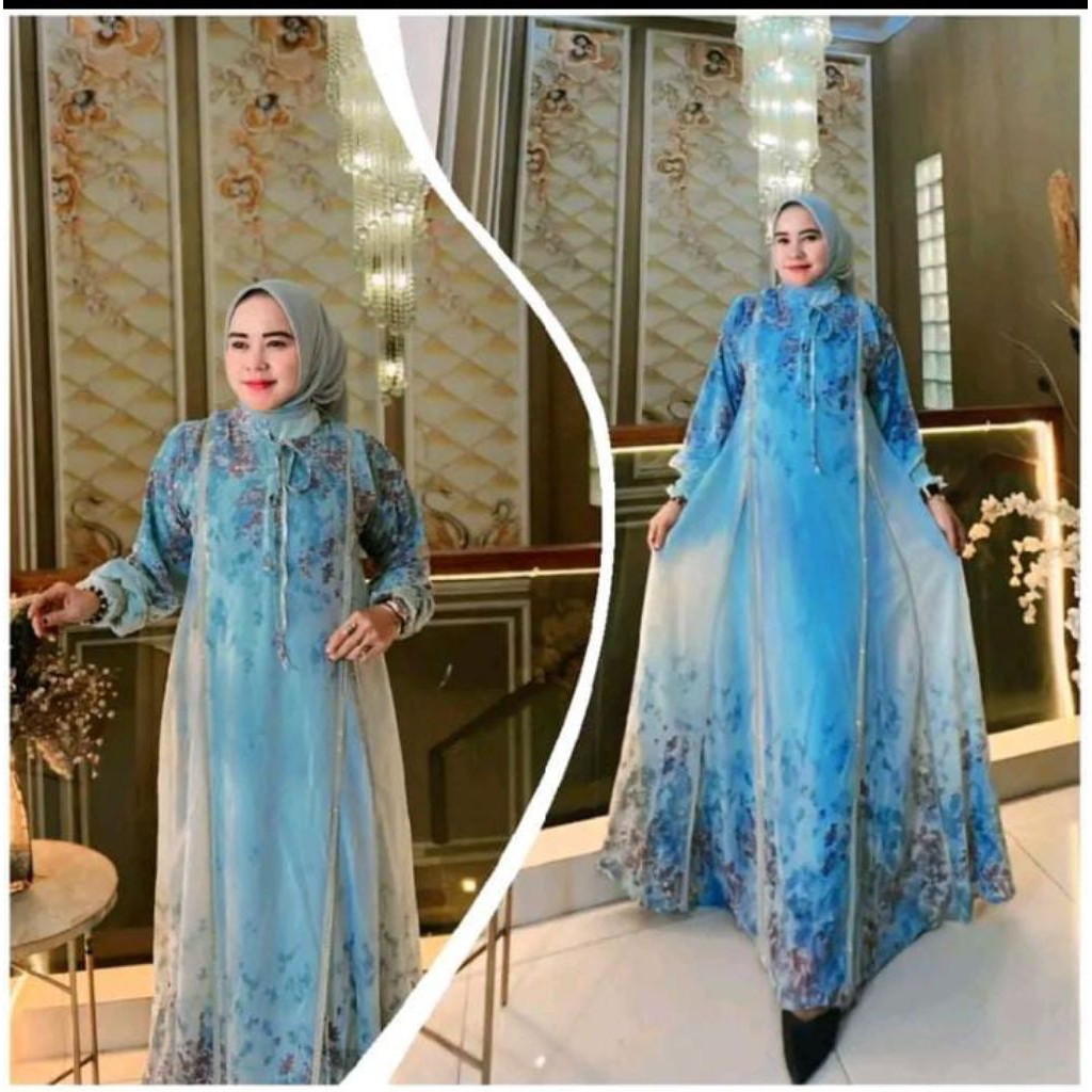 produk terbaru Zulfa Abaya by Sherina dress set hijab