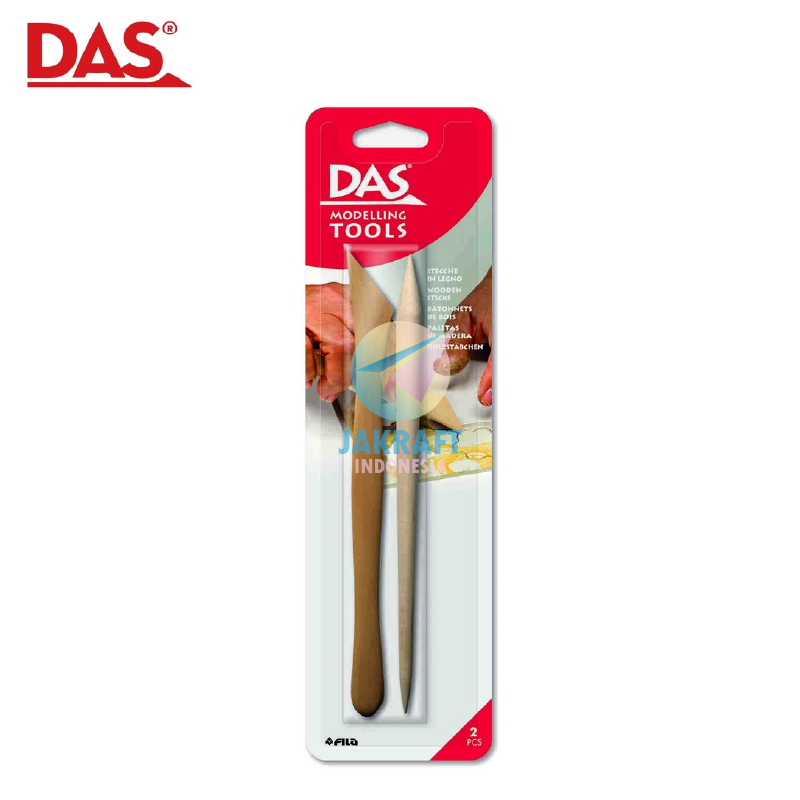 

(2 Pcs) Set Alat Ukir Tanah Liat Lilin Mainan DAS DYI Wooden Cutter Modelling Clay Art Tools Plastisin Doh Bahan Kayu Asli Pottery Sculpting