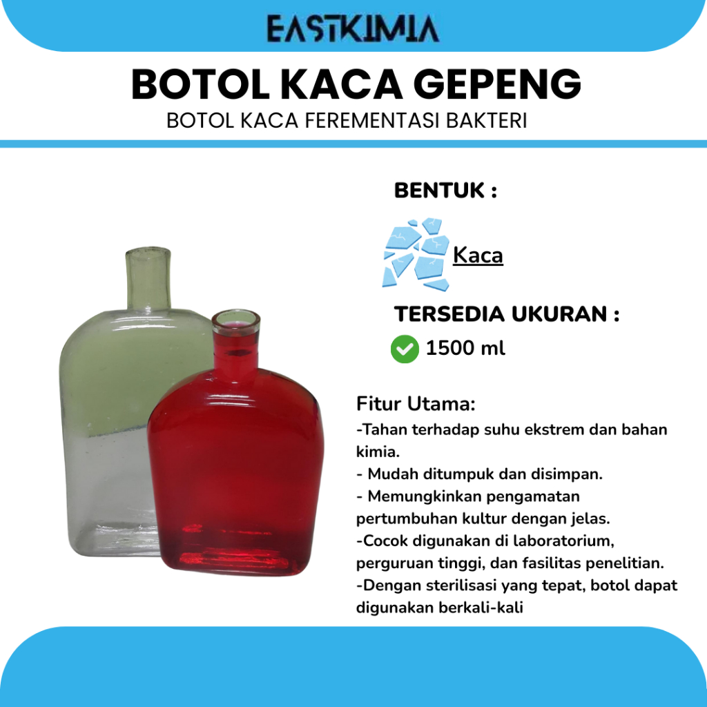 Botol Kaca Media Kultur Bakteri 1500 ml Eastkimia