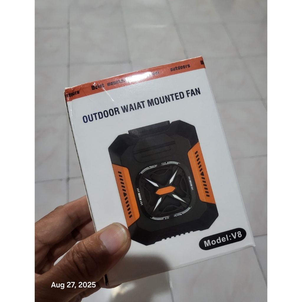 Kipas pinggang senter powerbank