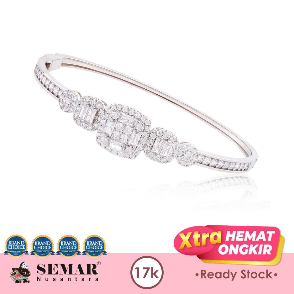 Gelang Emas Lauren Bangle White Gold 17K Semar Nusantara