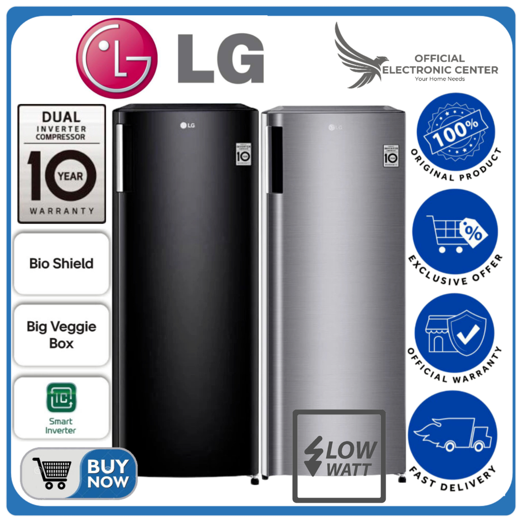 LG FREEZER GN-INV304SL GN INV304BK GNINV304 FAST COOLING FREEZER ES BATU / SUSU ASI LG STANDING FREE