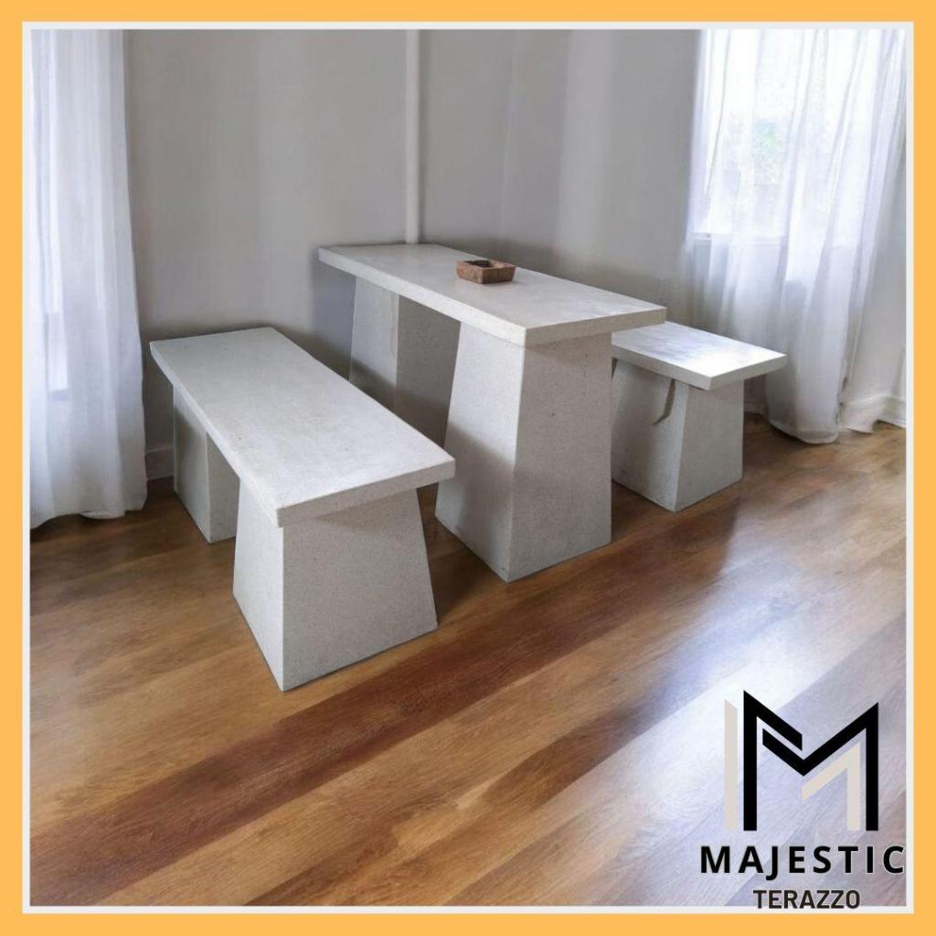 Bangku Teraso| Bangku Taman Outdoor| Bangku Panjang Kaki Tebal by Majestic Terazzo