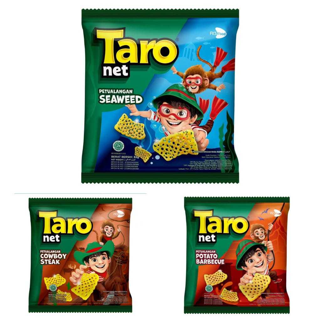 

Taro Net 32gr Petualangan Potato Barbecue, Petualangan Cowboy Steak dan Petualangan Seaweed - Snack / Makanan Ringan