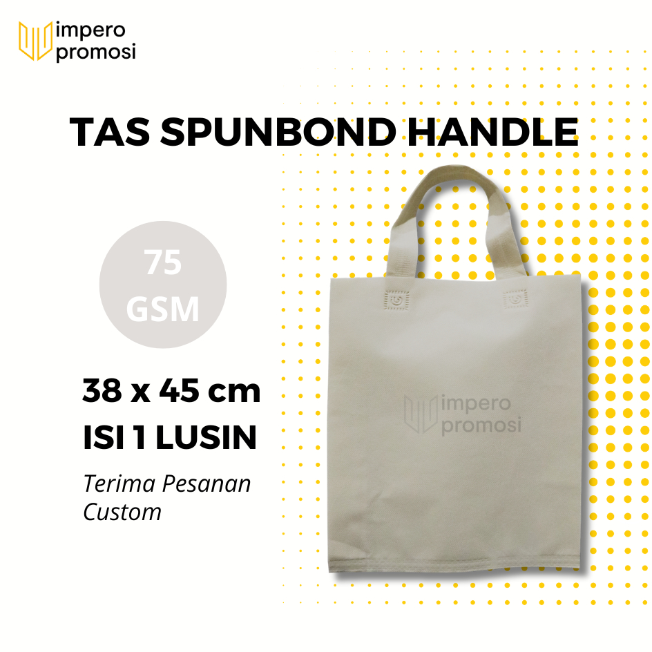 

Impero - GOODIE BAG SPUNBOND HANDLE 38x45 / Harga Satuan / Kantong Belanja Murah (krem)