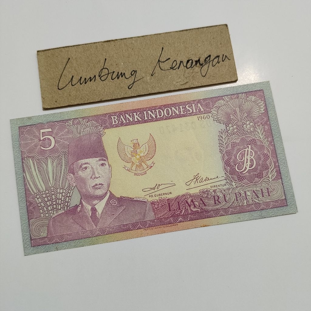 uang kuno Sukarno 5 Rupiah 1960