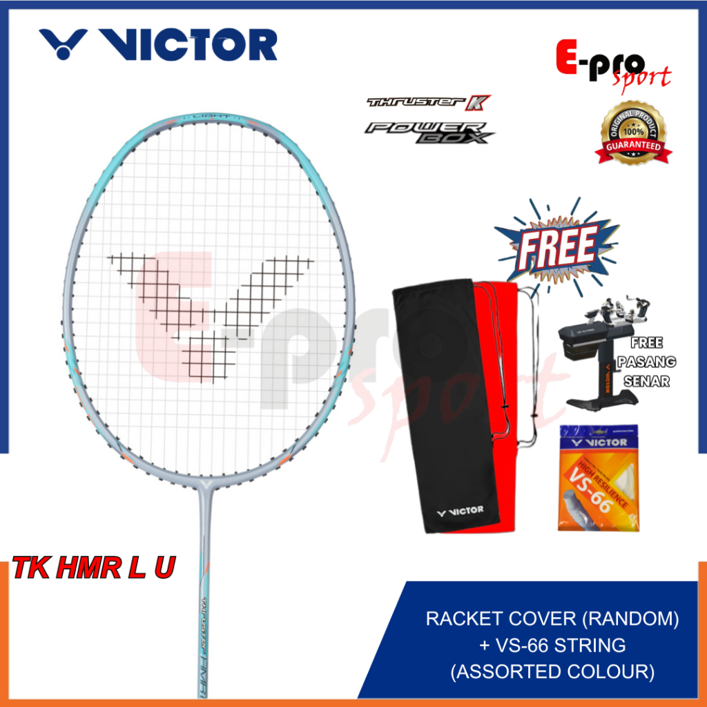 Raket Badminton Victor Thruster K HMR L Light U Hammer TK-HMRL Aqua Blue Original
