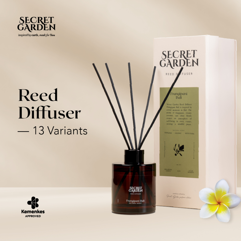 Secret Garden - Aroma Reed Diffuser 140ml  | Pengharum Ruangan Kamar Aromateraphy Relaksasi Spa Hote