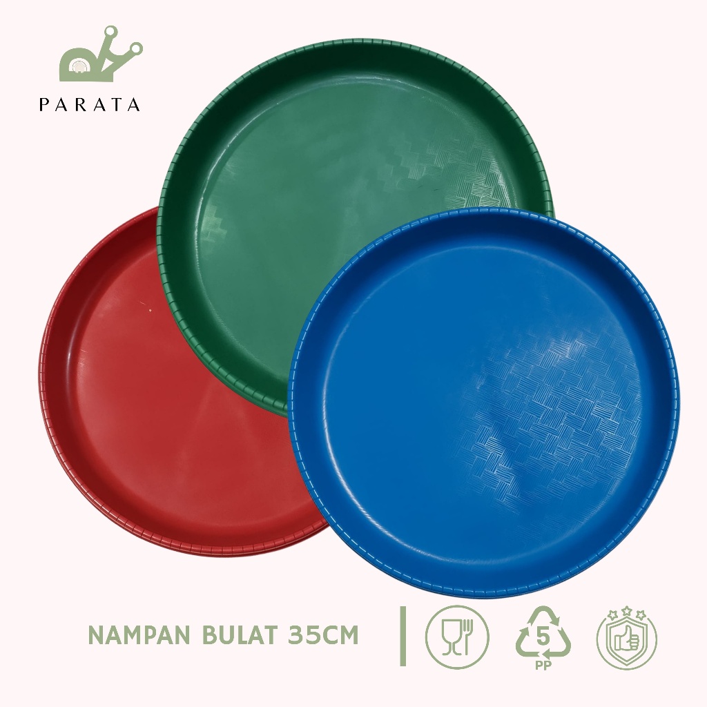 Tampah Nampan Bulat 35cm Bulat Nampan Baki Wadah Saji Plastik PARATA