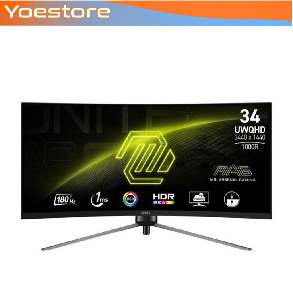 Monitor LED Ultrawide MSI MAG345CQR 34 Inch 1440p VA 2K ULTRAWIDE 180Hz Curved 1000R Ergo