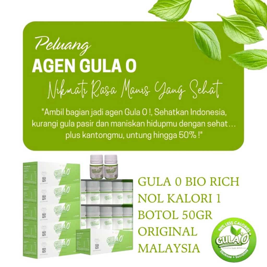 

Gula 'O' – 1 Box Isi 5 Botol Pemanis Sehat Rendah Kalori, Aman untuk Diabetes