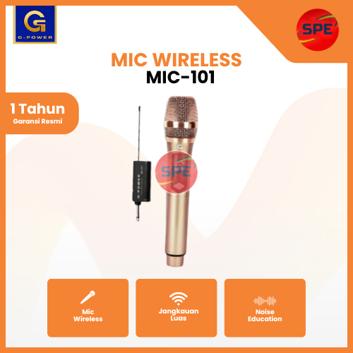 MIC WIRELESS GOLD G-POWER MIC-101 / MIC101 GARANSI RESMI (MEDAN)