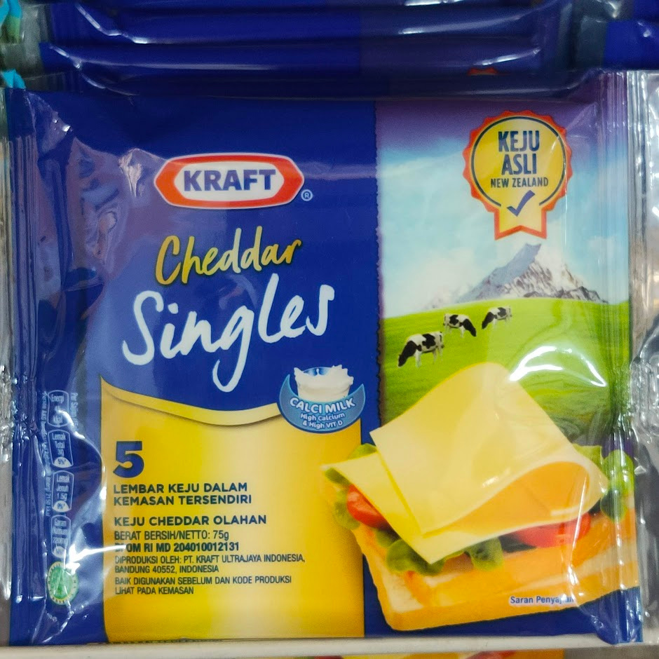 

Keju KRAFT Cheddar Singles isi 5 Lembar keju Slice