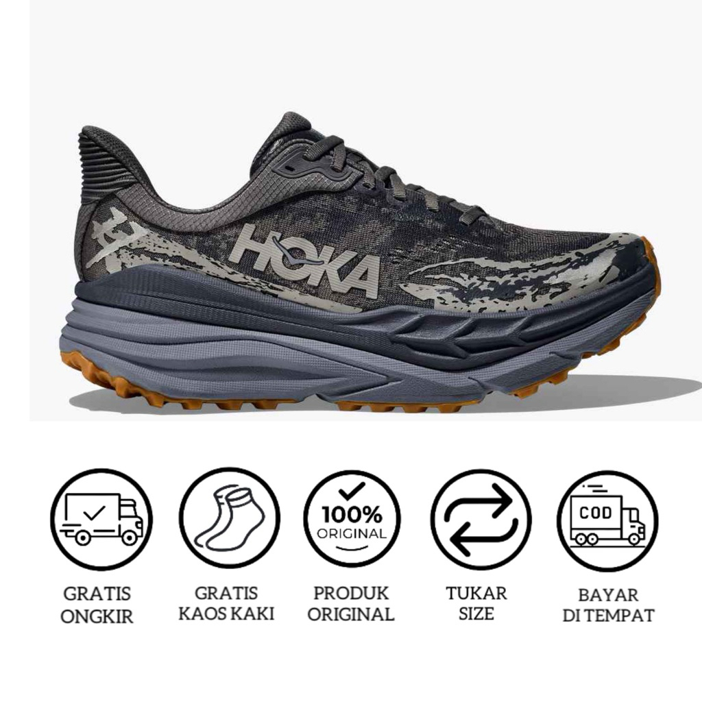 Sepatu Trail Run Hoka Stinson 7 Satellite Grey
