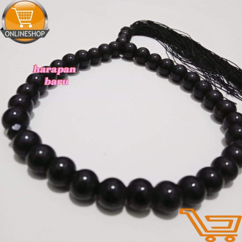 TASBIH BATU BLACK ONIX 8 MM 33 BUTIR