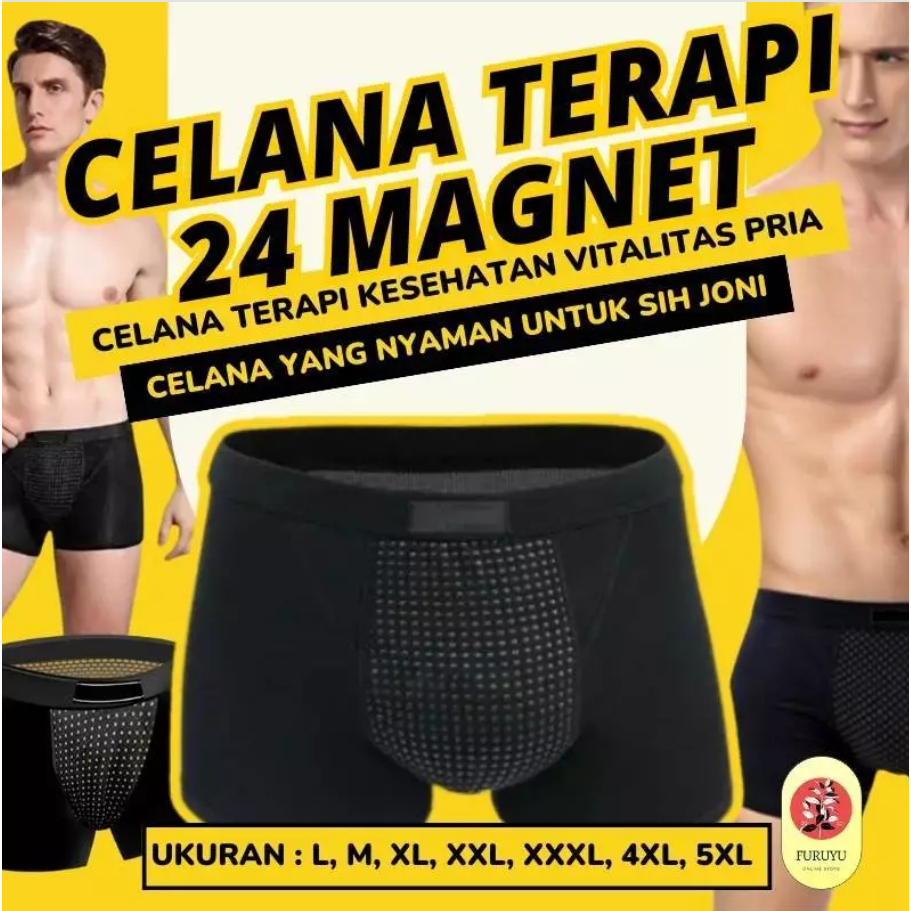 Celana Dalam Boxer 24 Magnetic Pria Vakou CD Anti Bakteri Terapi Kesehatan
