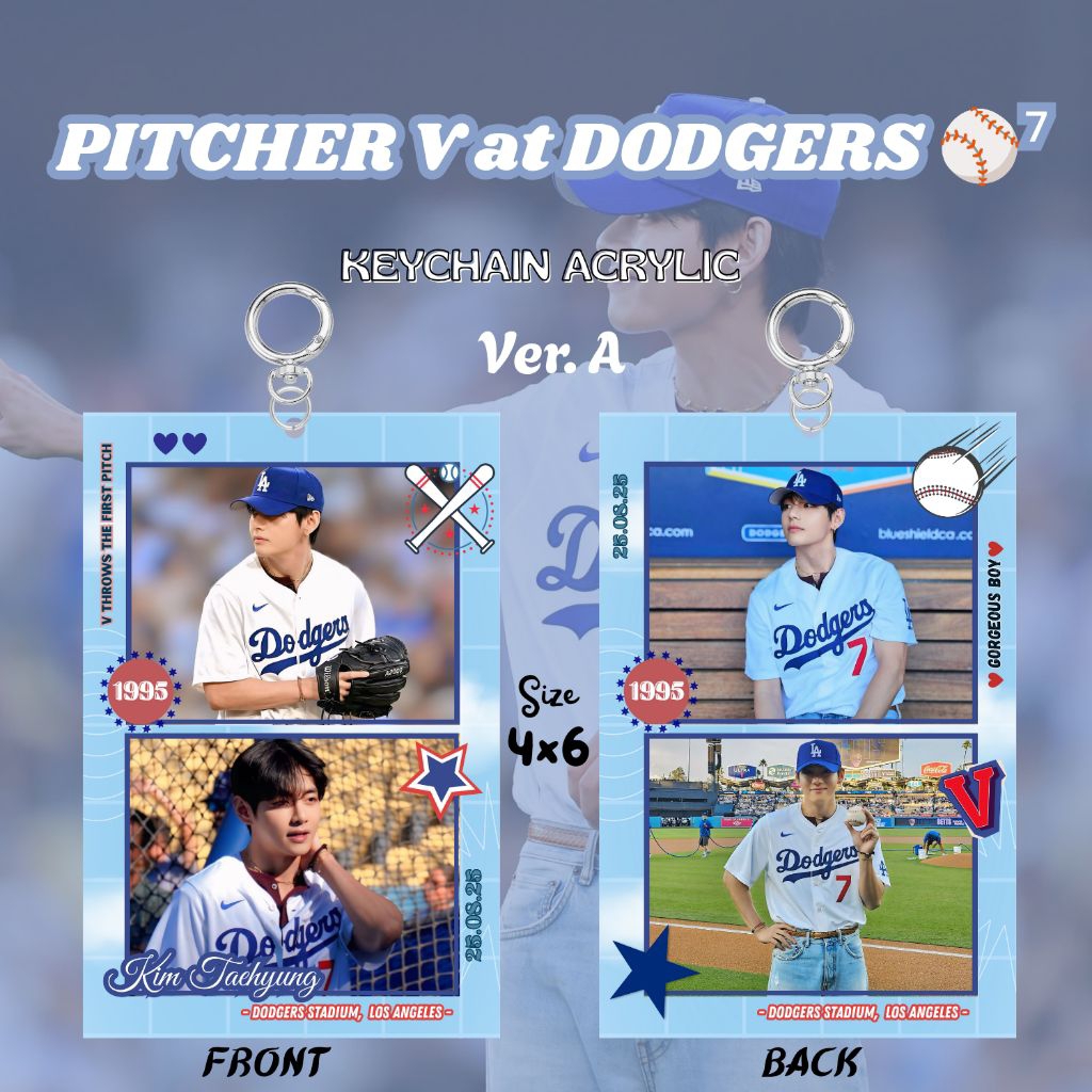KEYCHAIN ACRYLIC V BTS X DODGERS