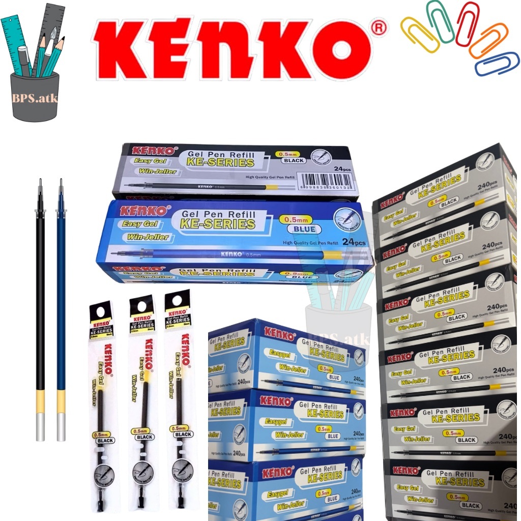 

(24 pcs) REFIL Gel Pen / Isi Pulpen KENKO KE Series (Isi Ulang Pulpen Easy Gel Kenko) 0.5mm