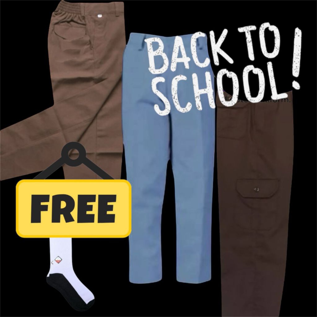 Celana panjang sma . warna abu abu dan coklat seragam sekolah sma. Pria Nyaman