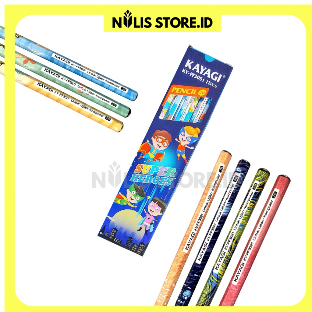 

NulisStore | Pensil Kayagi 2B Bergambar karakter (isi 12 pcs)