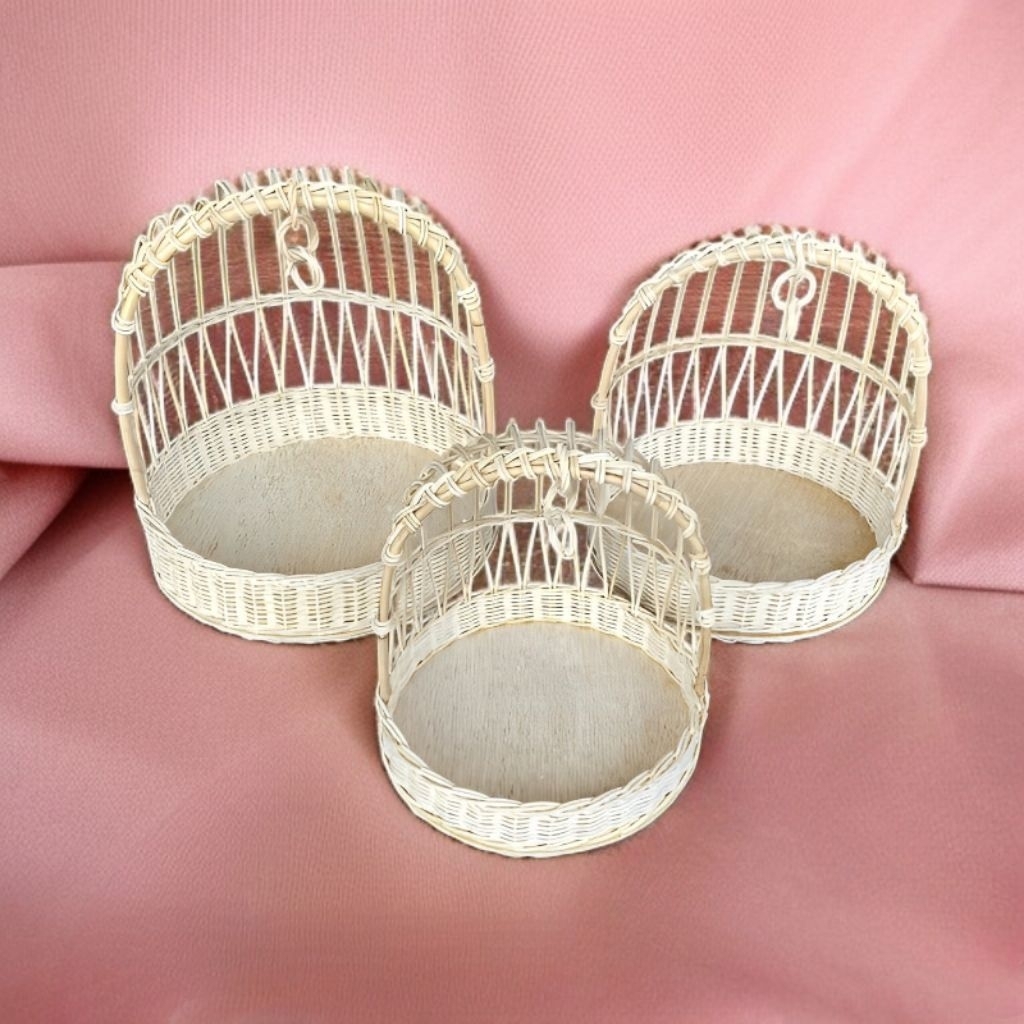 keranjang sangkar rotan set 3 hantaran keranjang lamaran