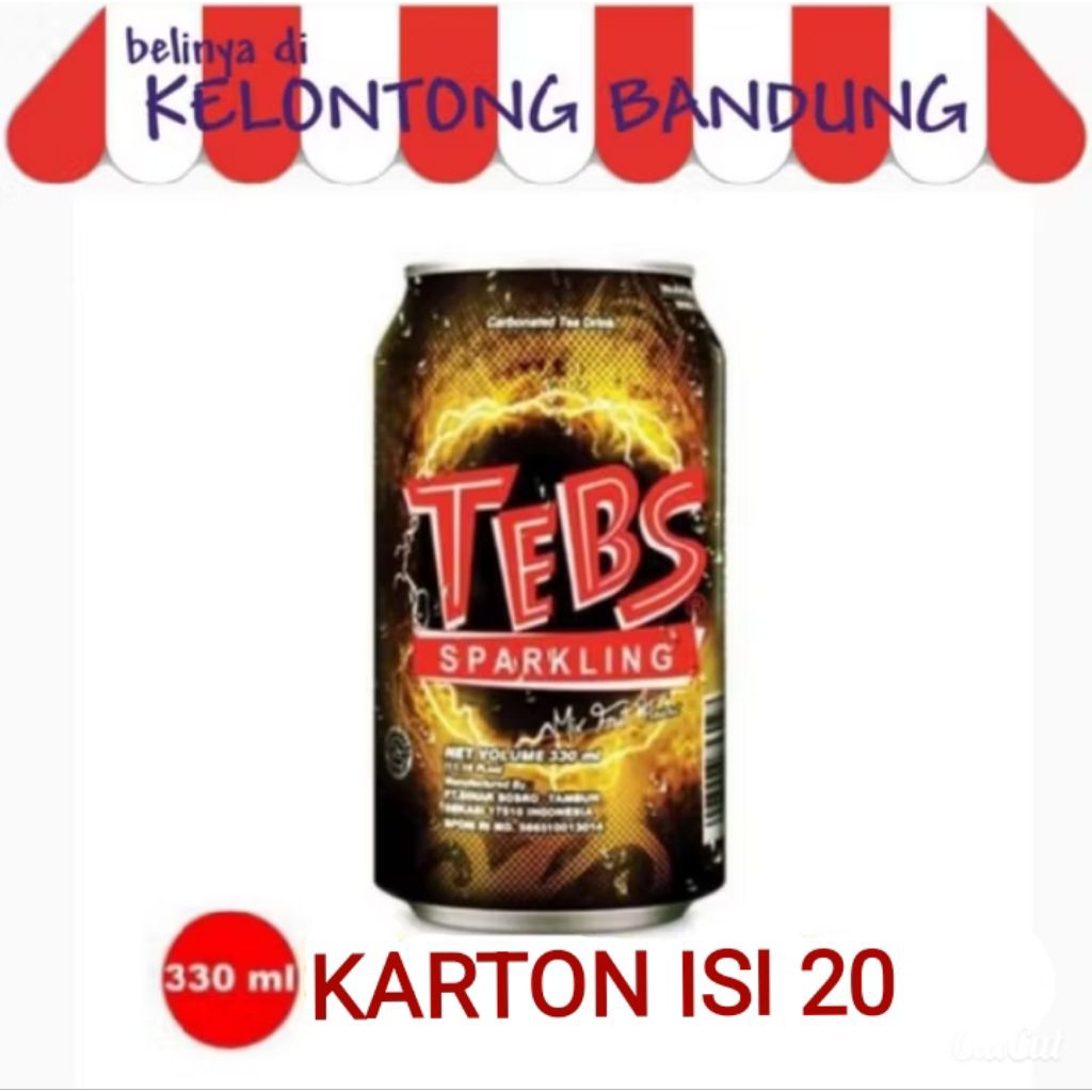 

Tebs Kaleng 330 ml Tea Sparkling Soda Teh Sosro dus box karton