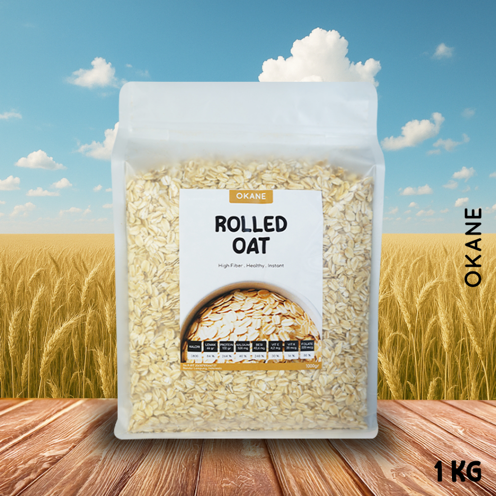

1 Kg Rolled Oat Premiun OKANE / Gandum Giling Sereal Sarapan Sehat 1000 gr
