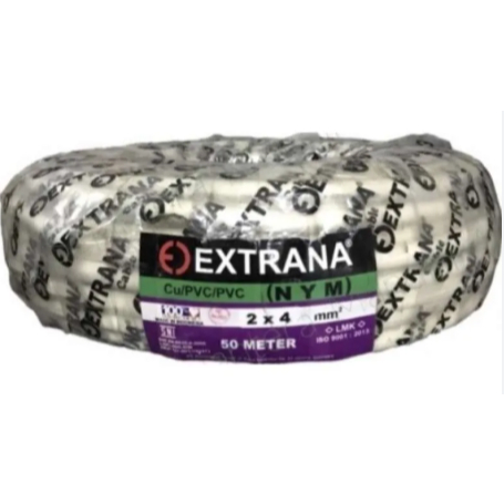 Kabel Tembaga NYM 2X4mm Meteran Extrana Kabel Tunggal 2x4 Produk Original SNI LMK Harga Permeter