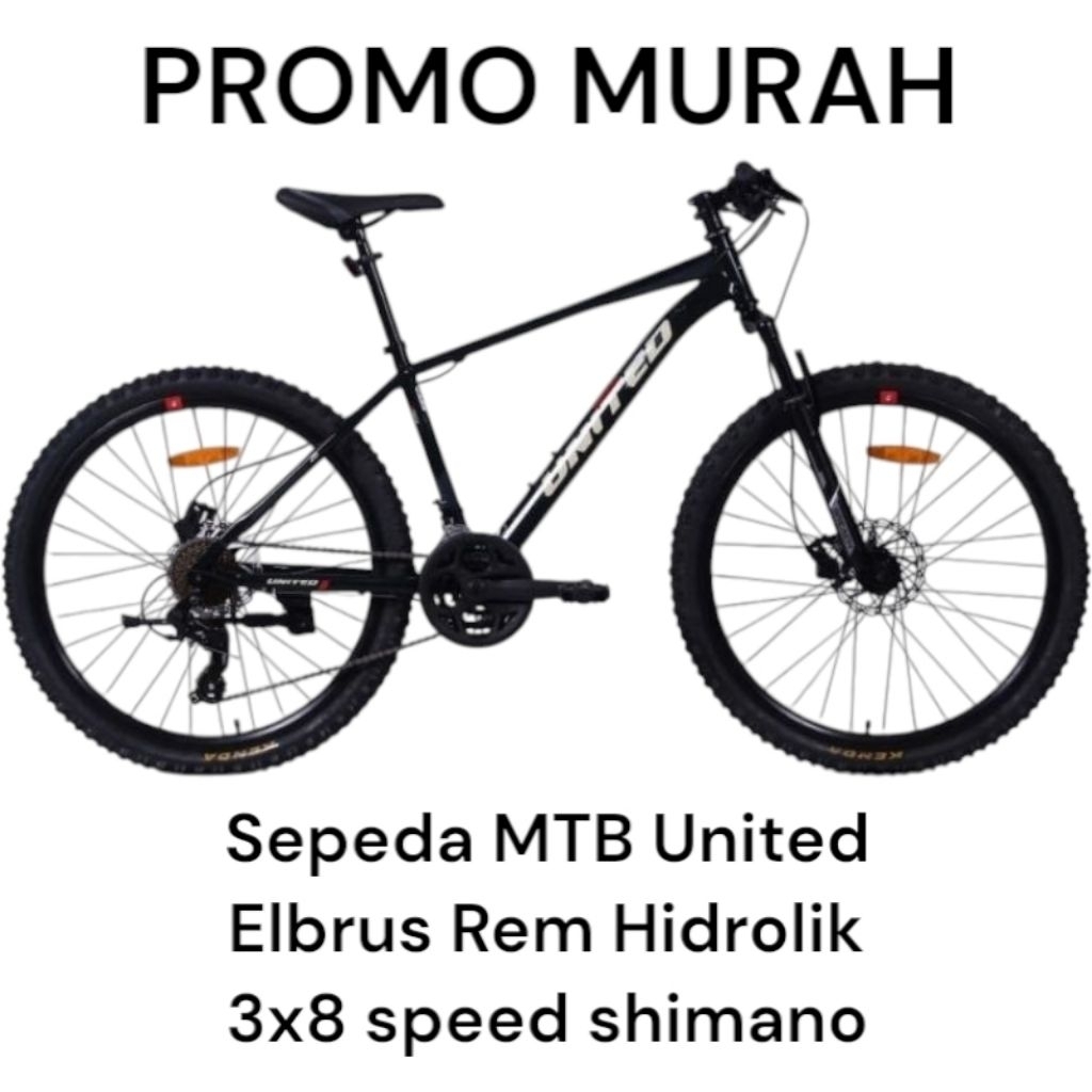 PROMO Sepeda MTB UNITED ELBRUZ 26 Inch Sepeda Gunung Pria Wanita Sepeda mtb